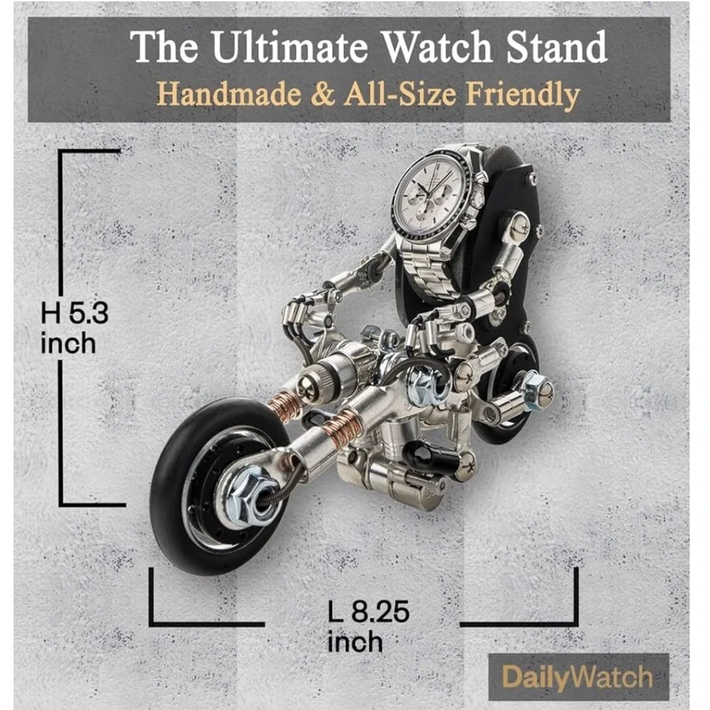 NEW‎ Motorcycle Watch Display Stand Unique Watch Holder Watch Accessory Silver